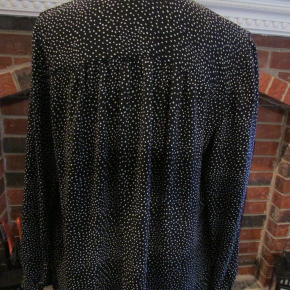 H&M Black with White Polka Dots, Button Up, Women's 10 - Picture 4 of 4